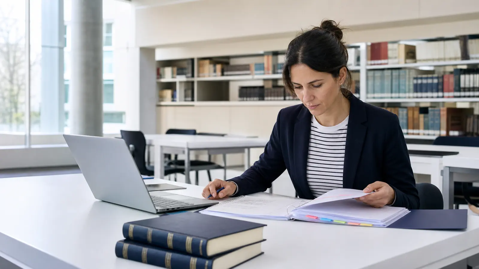 Preparación en biblioteca para Auxiliar Administrativo del Estado. Imagen generada por IA.